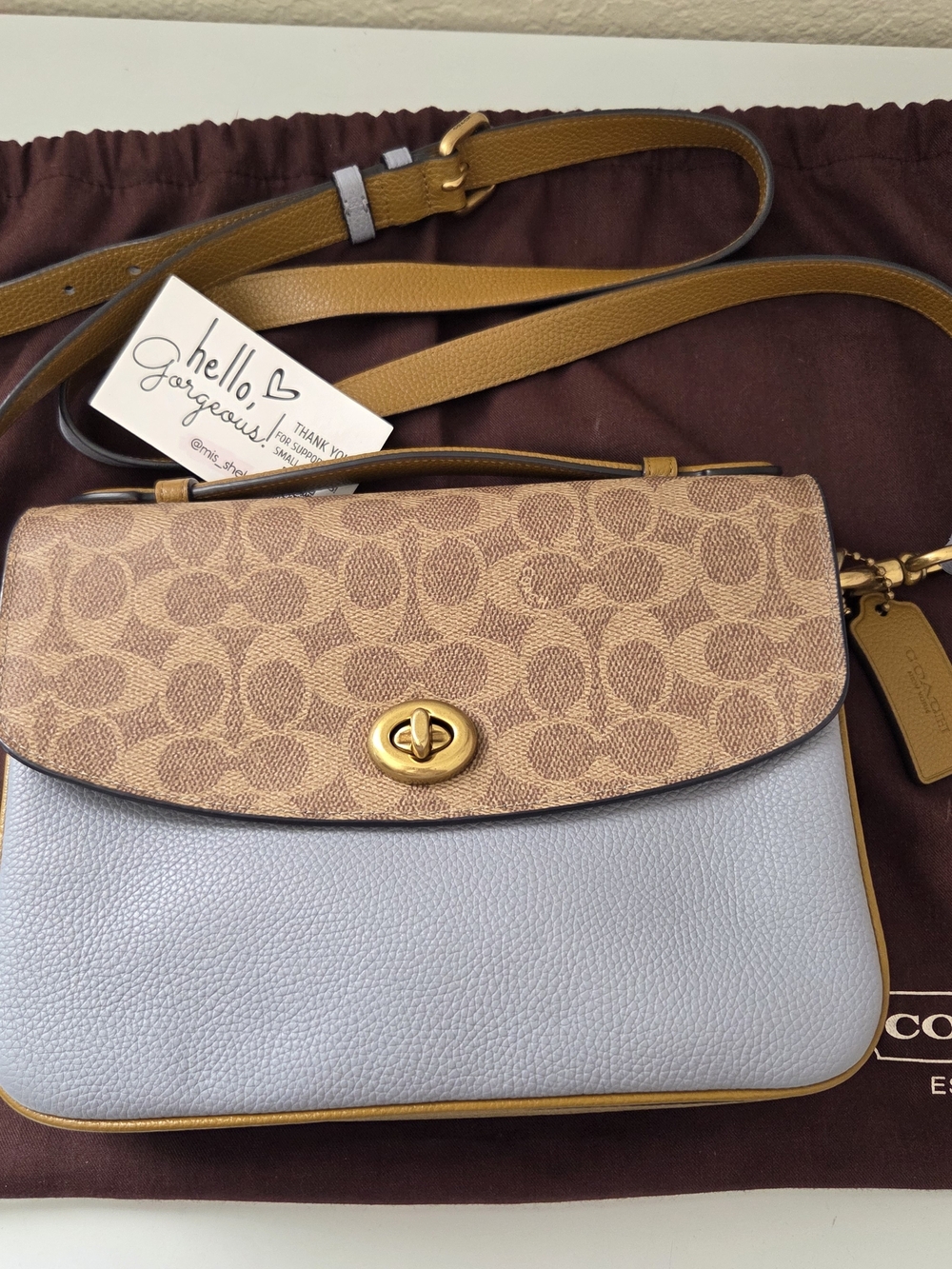 Coach Cassie Crossbody In Signature Blocking Blue/Tan